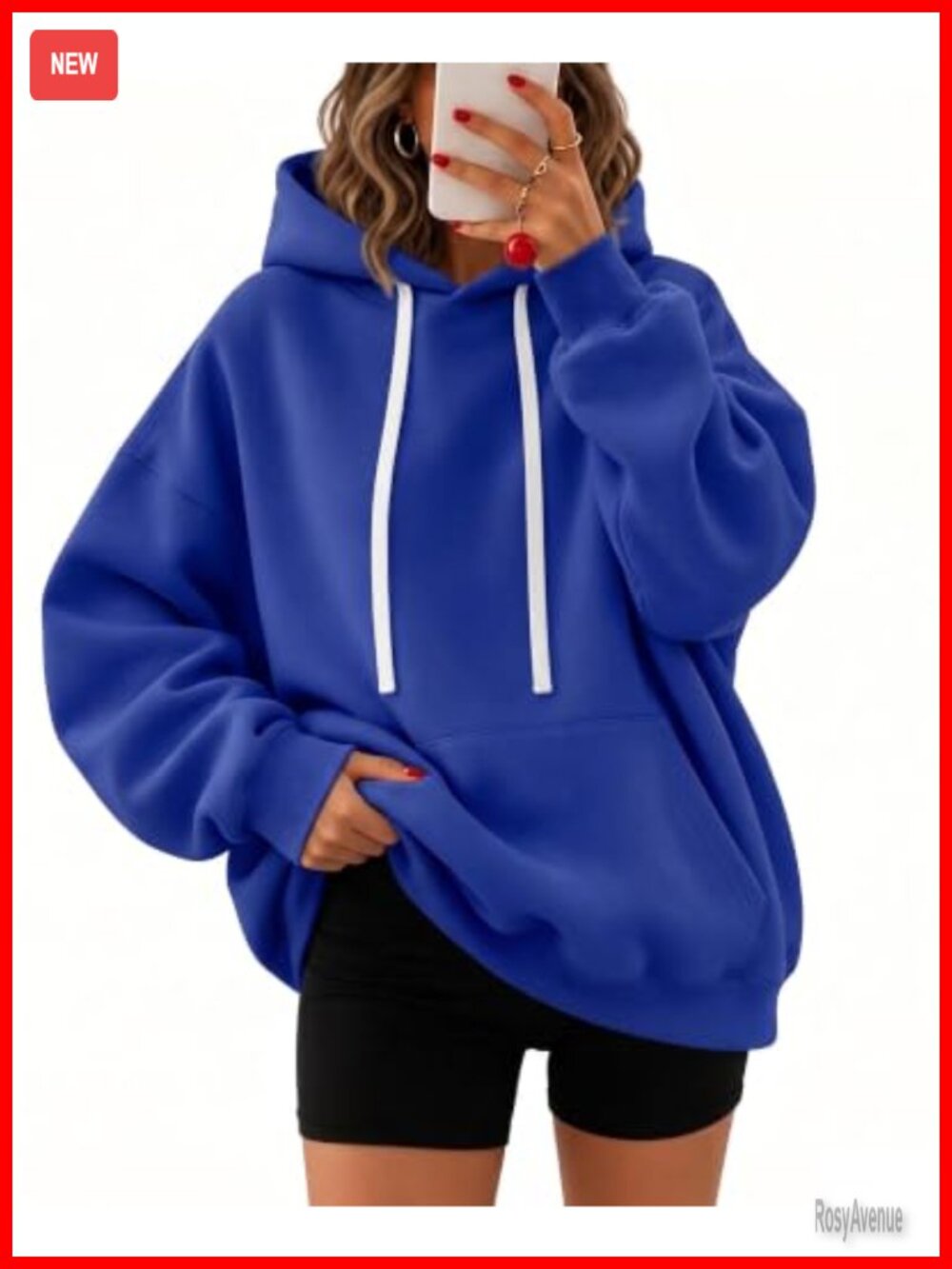 Women Oversized Fleece Hoodie Comfy Hooded Sweatshirt Pullover